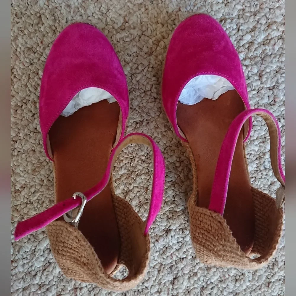 Azura Antoine Fuchsia Suede Espadrille size 36